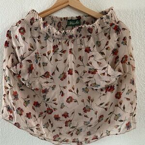 Maude Cream Top with Floral Design